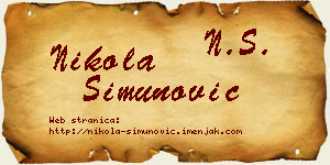 Nikola Simunović vizit kartica